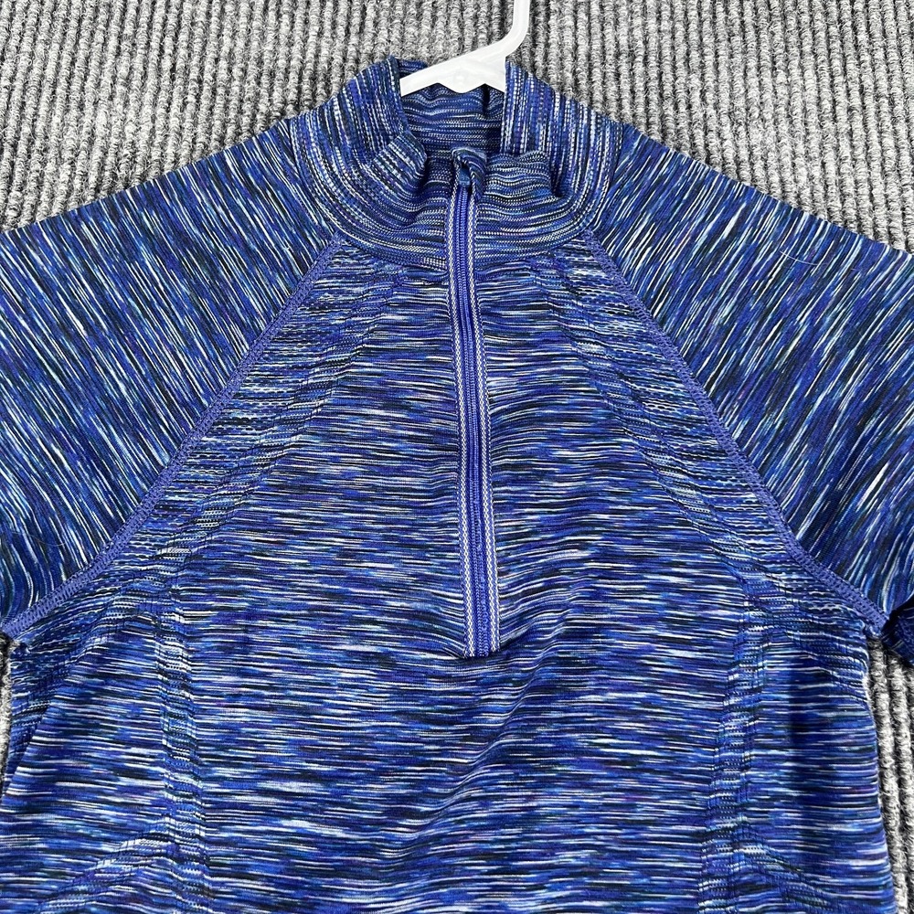 Athleta Shirt Pullover Womens XS Extra Small Blue Long Sleeve 1/4 Zip Mock Neck